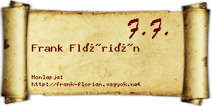 Frank Flórián névjegykártya